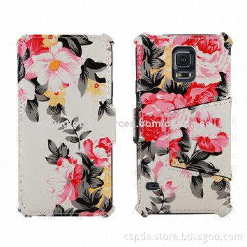 PU Heat Setting Cases for Samsung Galaxy S5 with Nice Flower Pattern, Various Colors are Available